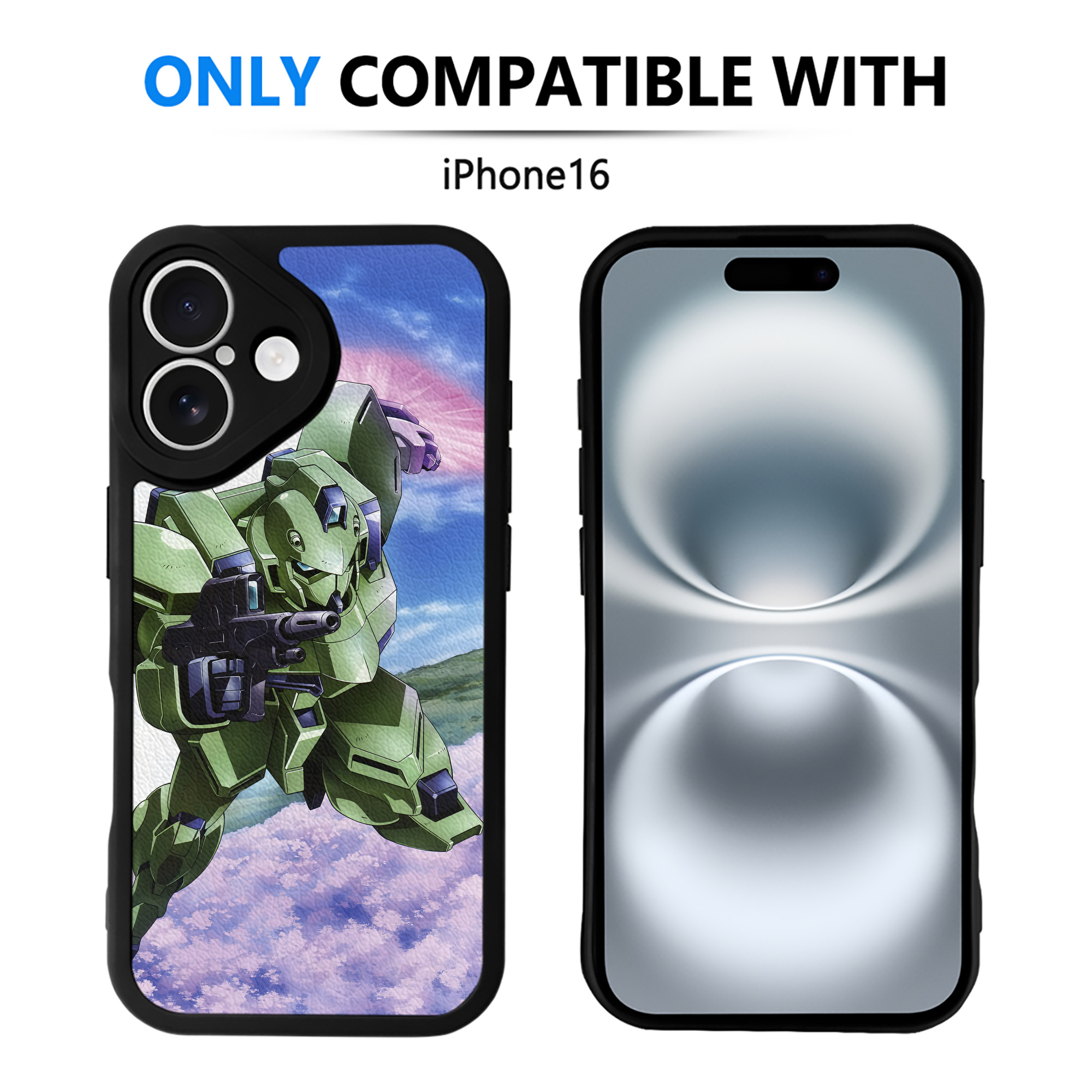 （画像用） 機動戦士ガンダム Mobile Suit Gundam 【iPhone 16シリーズ対応】シリコンスマホケース（レザー調） 材質：シリコン